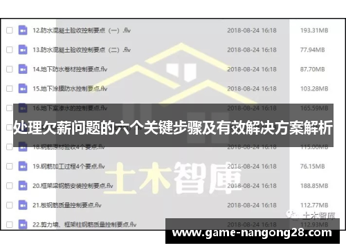 处理欠薪问题的六个关键步骤及有效解决方案解析